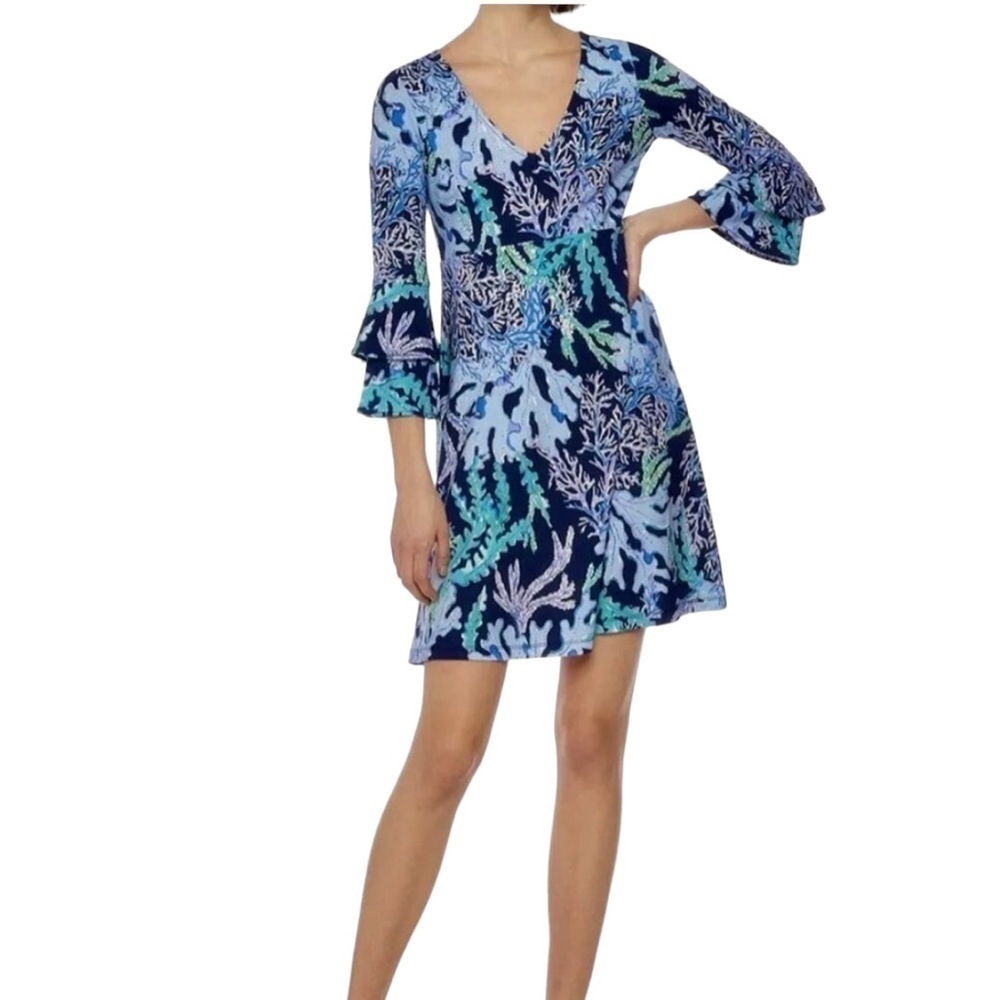 Lilly Pulitzer - Raina Dress Indigo Swish & Stay Dress Sz M